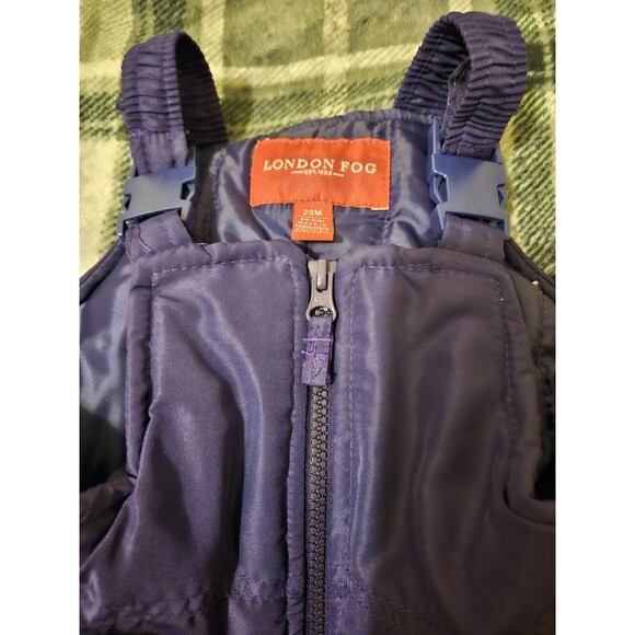 London Fog Snow Overalls Size 24 Months 2T Purple Zip Up Adjustable Straps New - Picture 4 of 4